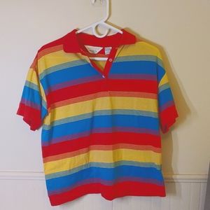 Vintage Quantum! Sportswear funky retro polo. Short sleeves men's size large